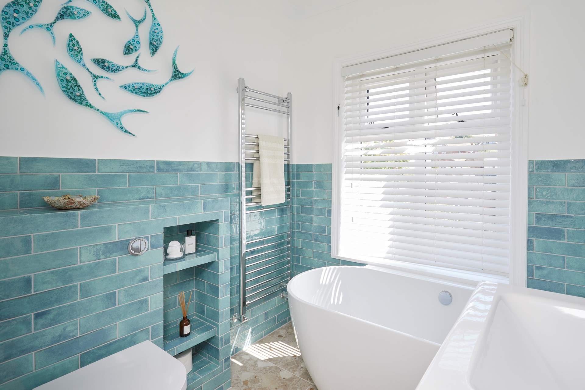 Beautifully renovated in 2025, the first floor features a bright family bathroom.