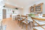 Social dining in the light and airy kitchen.