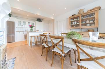 Social dining in the light and airy kitchen.