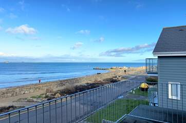 You're situated just steps away from the beach.