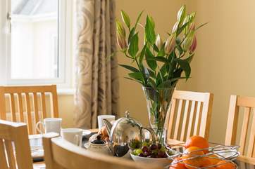 Meals with family or friends around the dining-room table.