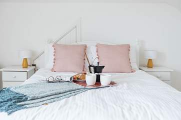 Breakfast in bed, what a treat.