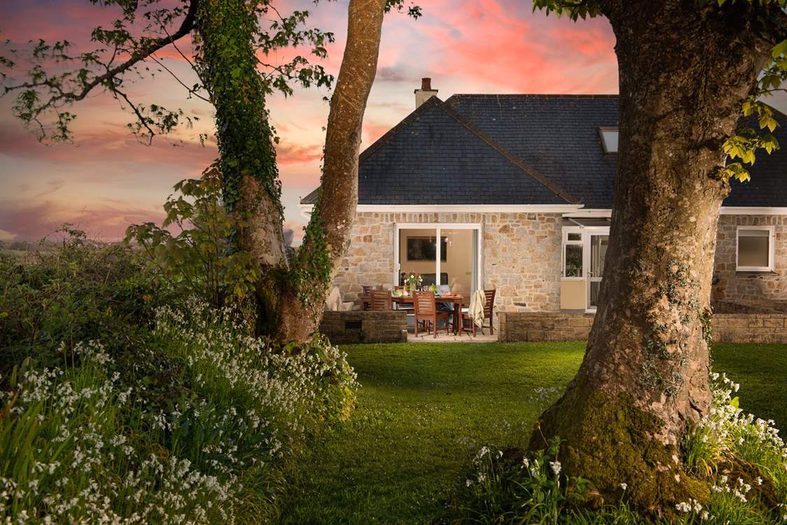 This secluded spot is perfect for dinner under the stars.