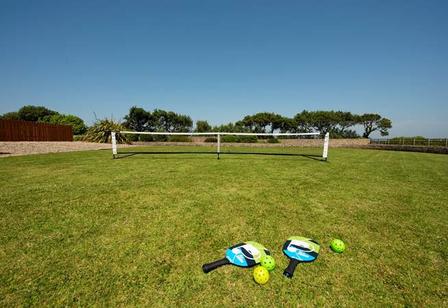 Channel View boasts a pickleball net that can be set up on the lawn or driveway.