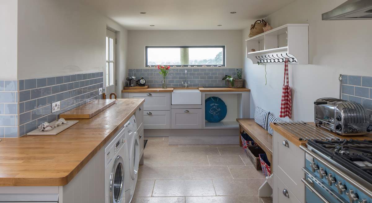 The utility-area of the open plan kitchen/dining-room.