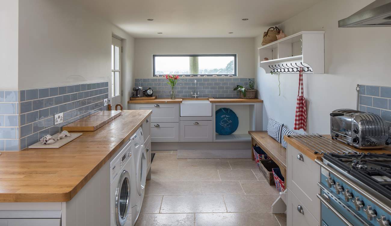 The utility-area of the open plan kitchen/dining-room.