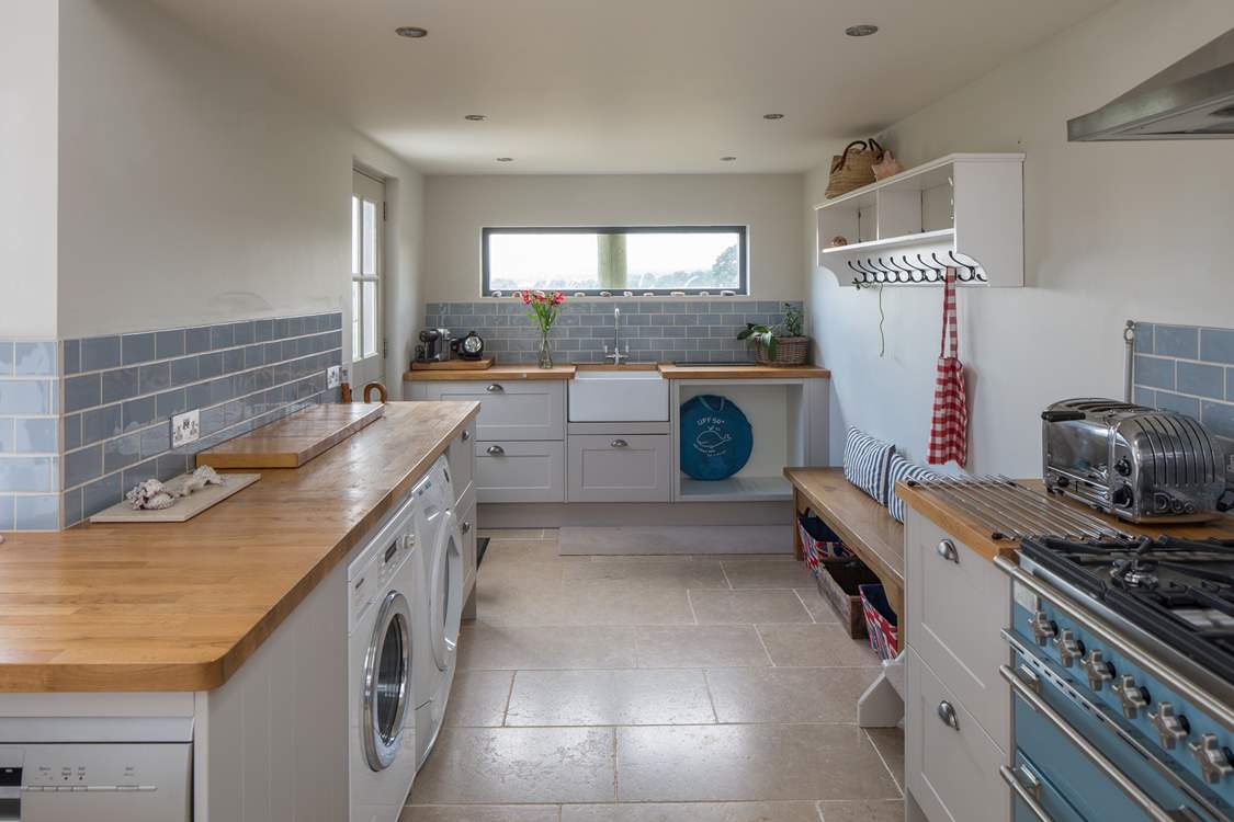 The utility-area of the open plan kitchen/dining-room.