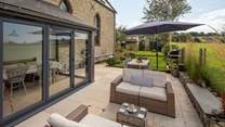 The beautiful garden and patio area.