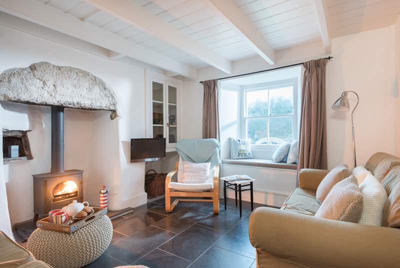 The cosy sitting-room looks out over the harbour.