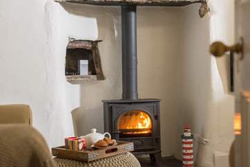 This little wood-burner will keep you toasty warm at all times of year.