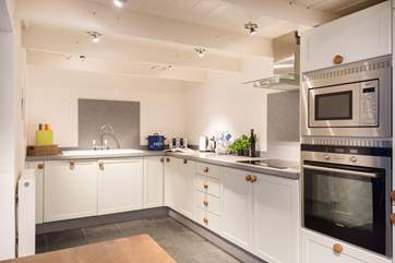 The contemporary kitchen.