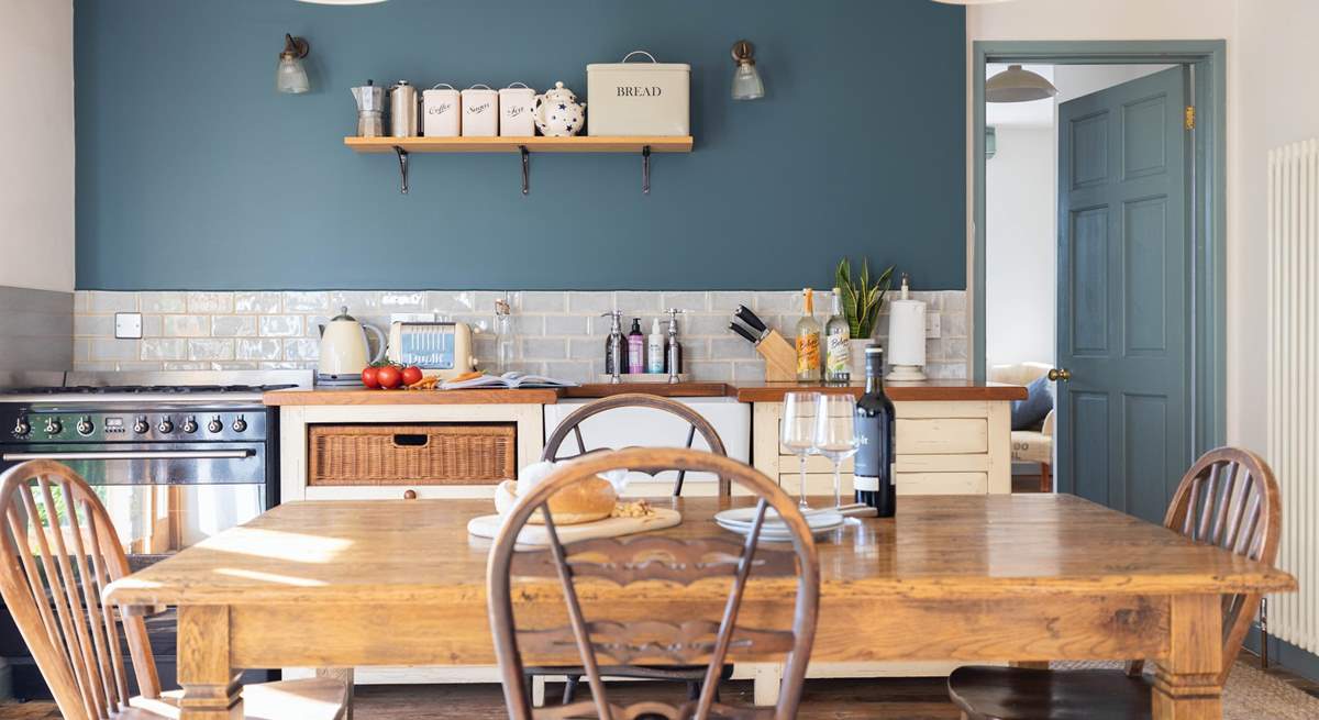 The kitchen is such a welcoming space, which leads into bedroom one.