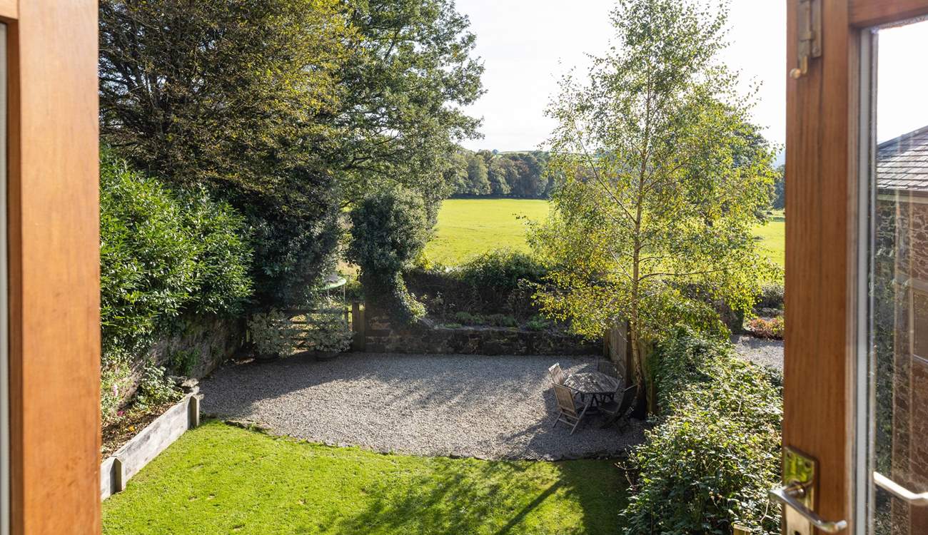 Stunning views over the garden and out over the rolling countryside can be enjoyed from the living areas.