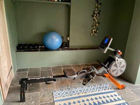 New gym equipment has been placed in the garden-room for your pleasure. This equipment is for guest use, however, please use it responsibly and at your own risk.