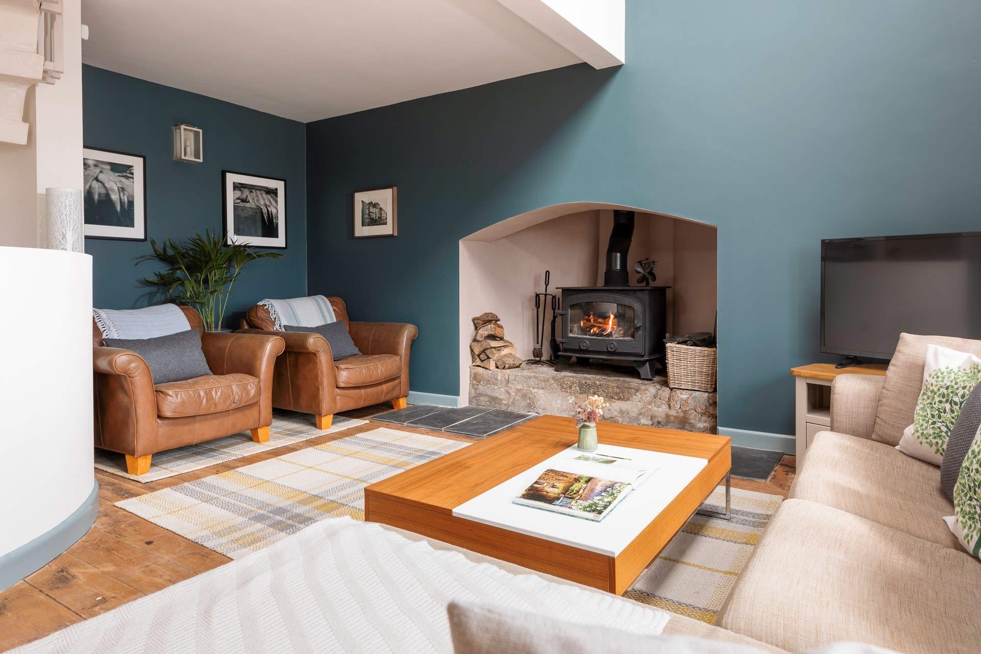 The fabulous wood-burner sets this beautiful area off perfectly.