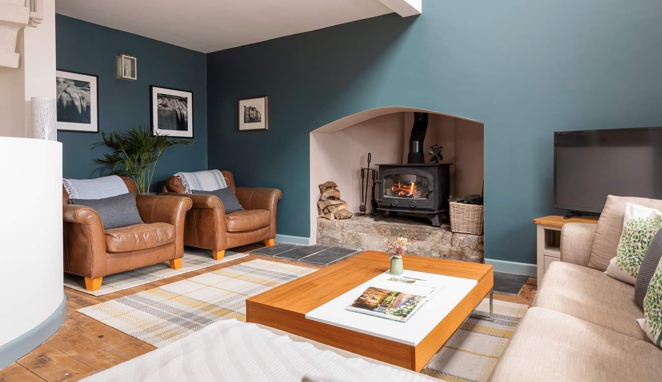 The fabulous wood-burner sets this beautiful area off perfectly.