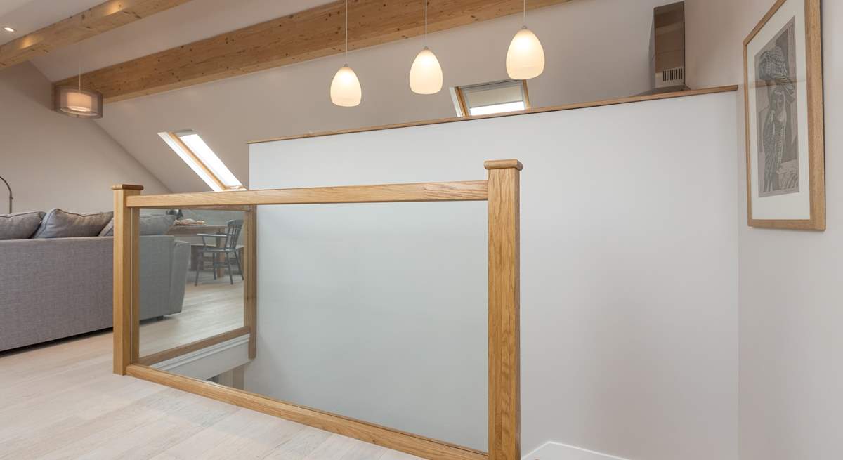 The stairs lead you up into the light-filled open plan first floor living space.