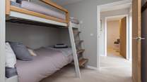 This is the third bedroom with its bespoke hand-built three-foot bunks - perfect for adults as well as for children.
