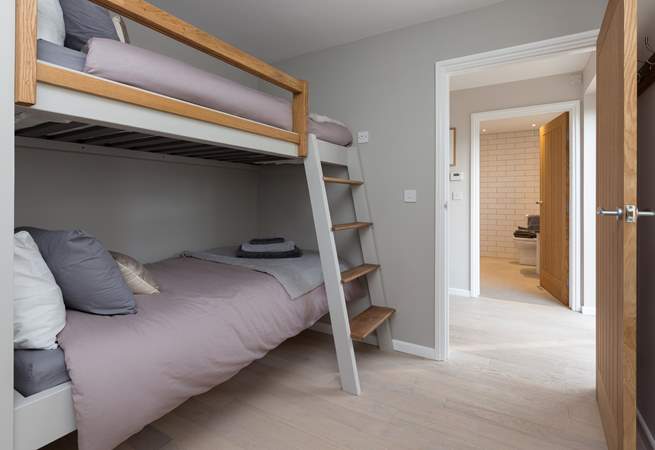 This is the third bedroom with its bespoke hand-built three-foot bunks - perfect for adults as well as for children.
