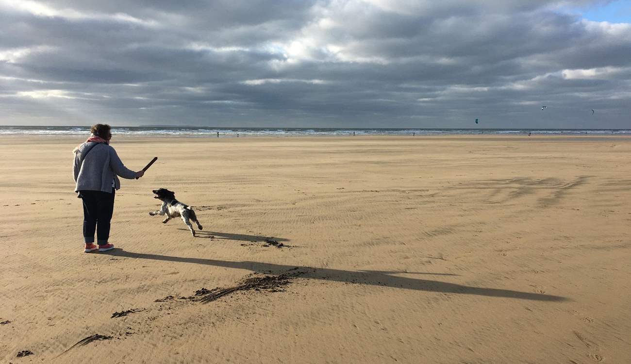 Westward Ho! has miles of sandy beach at low tide and is simply minutes from the house.  This is a Blue Flag beach and the far end is dog-friendly all year round.