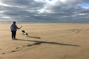 Westward Ho! has miles of sandy beach at low tide and is simply minutes from the house. This is a Blue Flag beach and the far end is dog-friendly all year round.