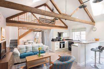 Looking towards the twin room and the stairs up to the mezzanine snug.