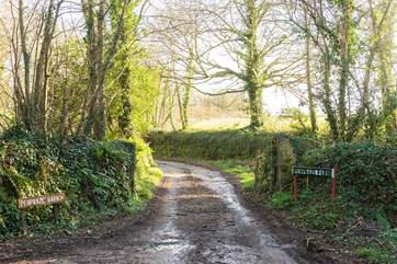 When you see these signs you are nearly there, follow this lane up to the barn, parts of the lane are unmade but not too bumpy.