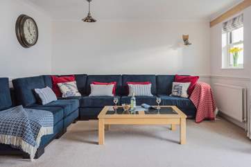 A great big corner sofa to relax on.
