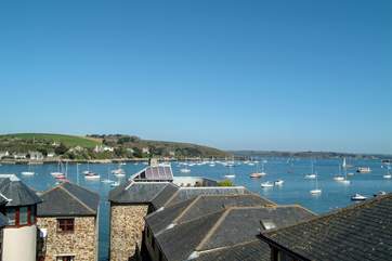 The view towards the harbour from the sitting/dining-room window.