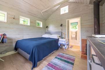 The en suite shower-room is at the back of the cabin.