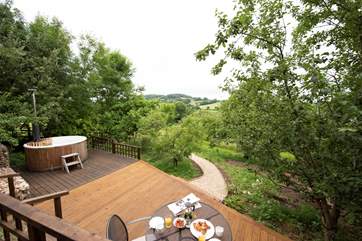 The little footpath leads up from the parking-area, through the ancient orchard.