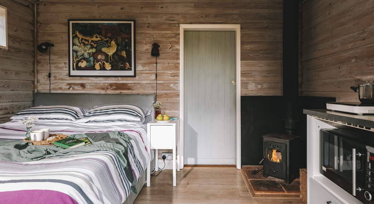 With a comfy king-size bed and warming wood-burner for those out of season escapes.