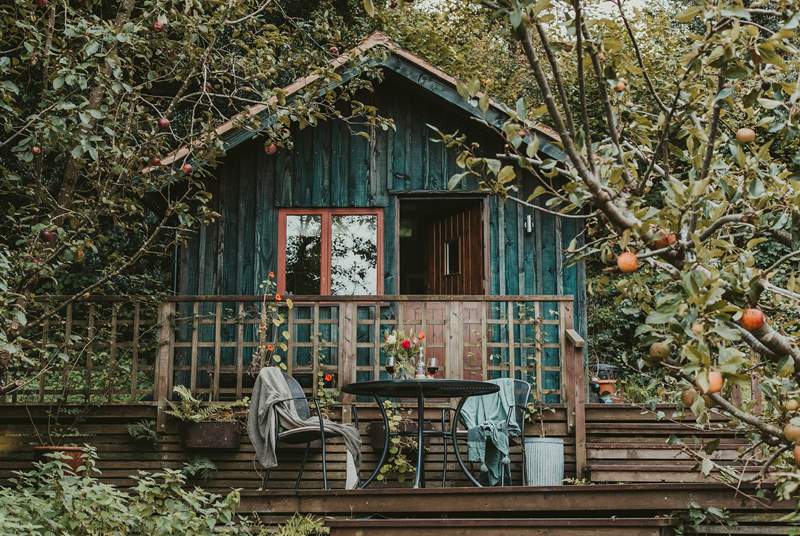 Snuggled into the hillside, Old Orchard Cabin is the most enchanting escape back to nature.
