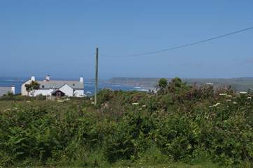 The view from the decking in front of the summer house.