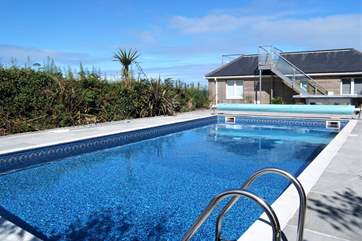 The heated swimming pool, open from 30 April to the end of September.