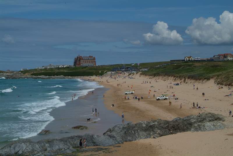 The world famous Fistral Beach at Newquay is a surfers' paradise.