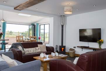 The living-area has a wood-burning stove and the owners provide you with all the logs you will need for your entire stay.