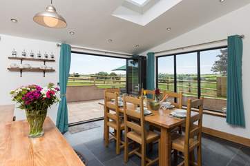 The dining-area enjoys the best of the views - that is if you are not eating outside in the fresh air.