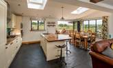 The kitchen living-area is open plan, perfect for a group holiday. - Thumbnail Image