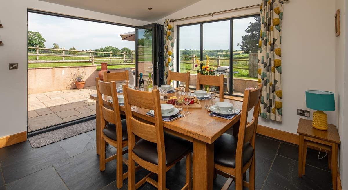 The dining-area enjoys the best of the views - that is if you are not eating outside in the fresh air.