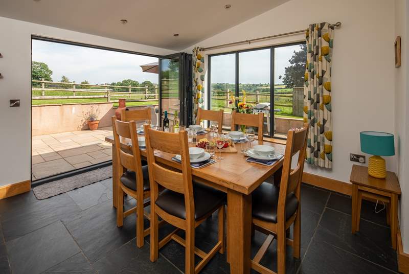 The dining-area enjoys the best of the views - that is if you are not eating outside in the fresh air.