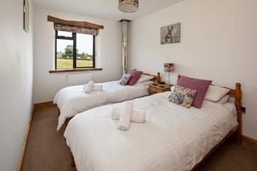 The twin room on the first floor has some gorgeous views over the surrounding fields.