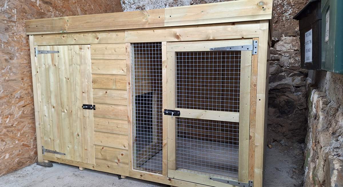 Please feel free to use the dog kennel which is purely for guests use.