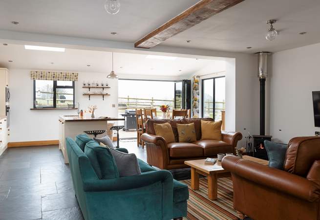 The kitchen living-area is open plan, perfect for a group holiday.