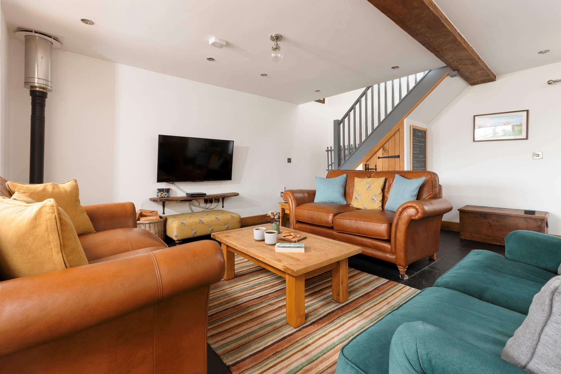 The living-area is perfect for relaxing in after a day out and about exploring.