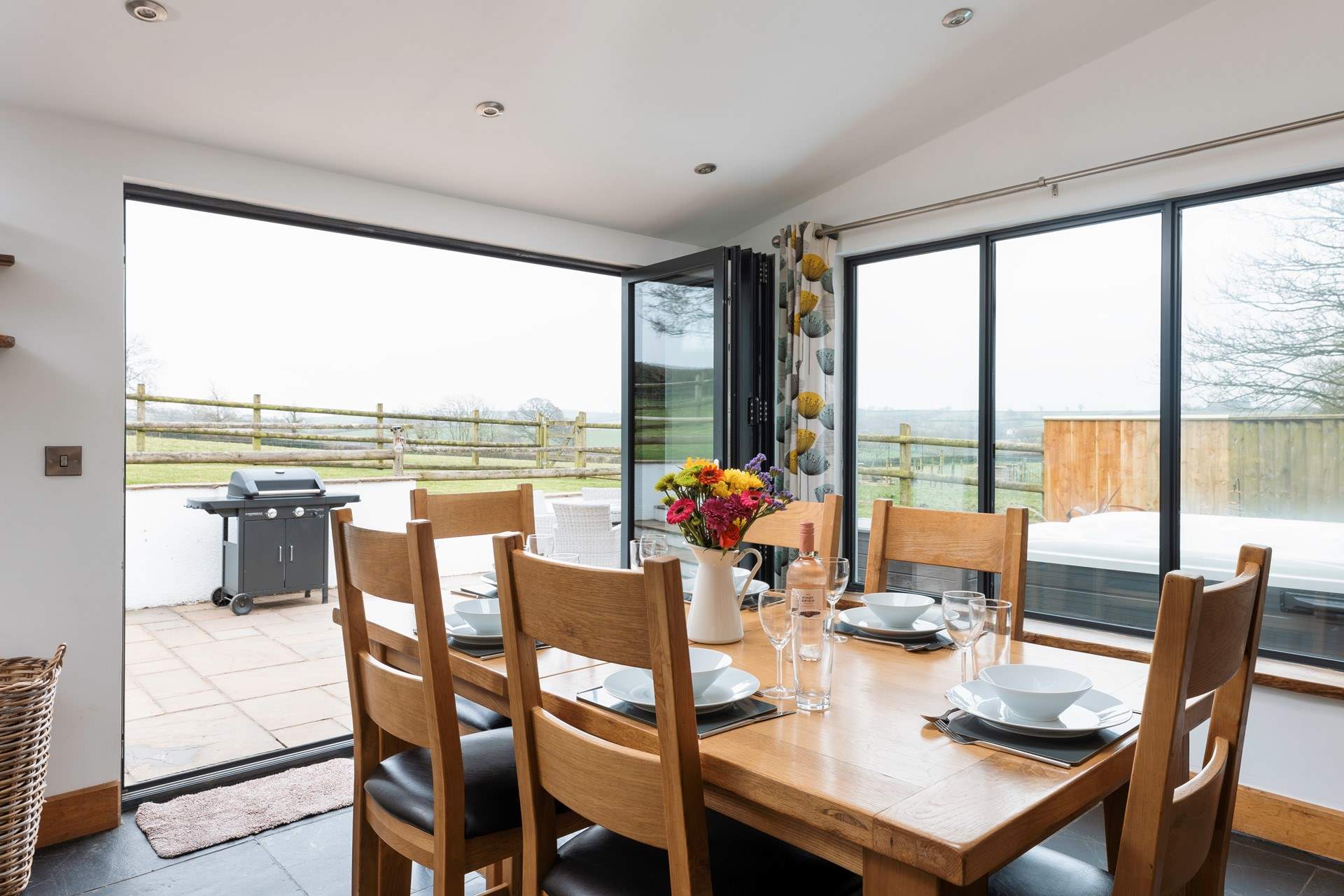 The dining-area enjoys the best of the views - that is if you are not eating outside in the fresh air.