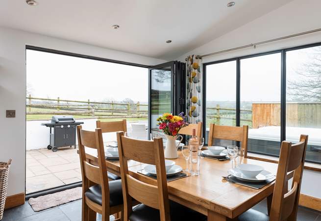 The dining-area enjoys the best of the views - that is if you are not eating outside in the fresh air.