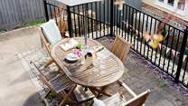 Enjoy summer evenings on the raised terrace.