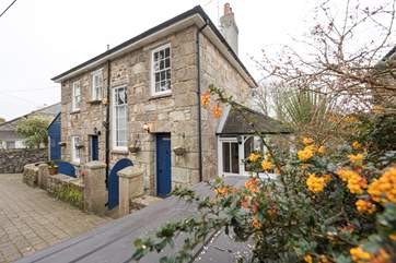Rosedale, a unique detached cottage in Lelant, close to Carbis Bay and St Ives, parking is just in front of the property.