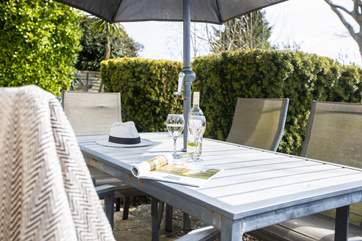 Enjoy a glass of wine on the terrace.